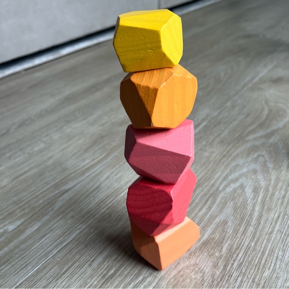 Colorful Wooden Stacking Boulders - Picture 1 of 5